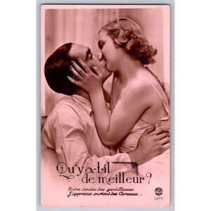 Vintage French Romantic Postcard 1077 #1615